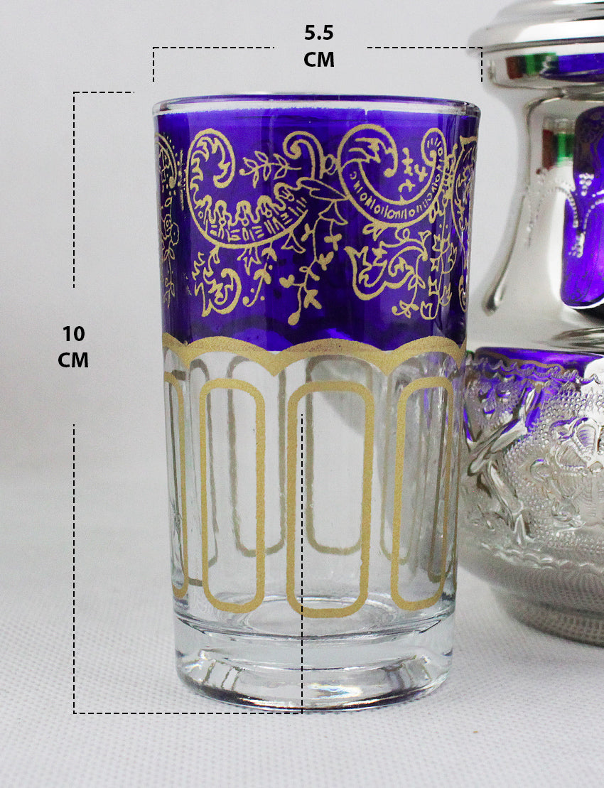 Juego de 6 vasos de té de cristal.