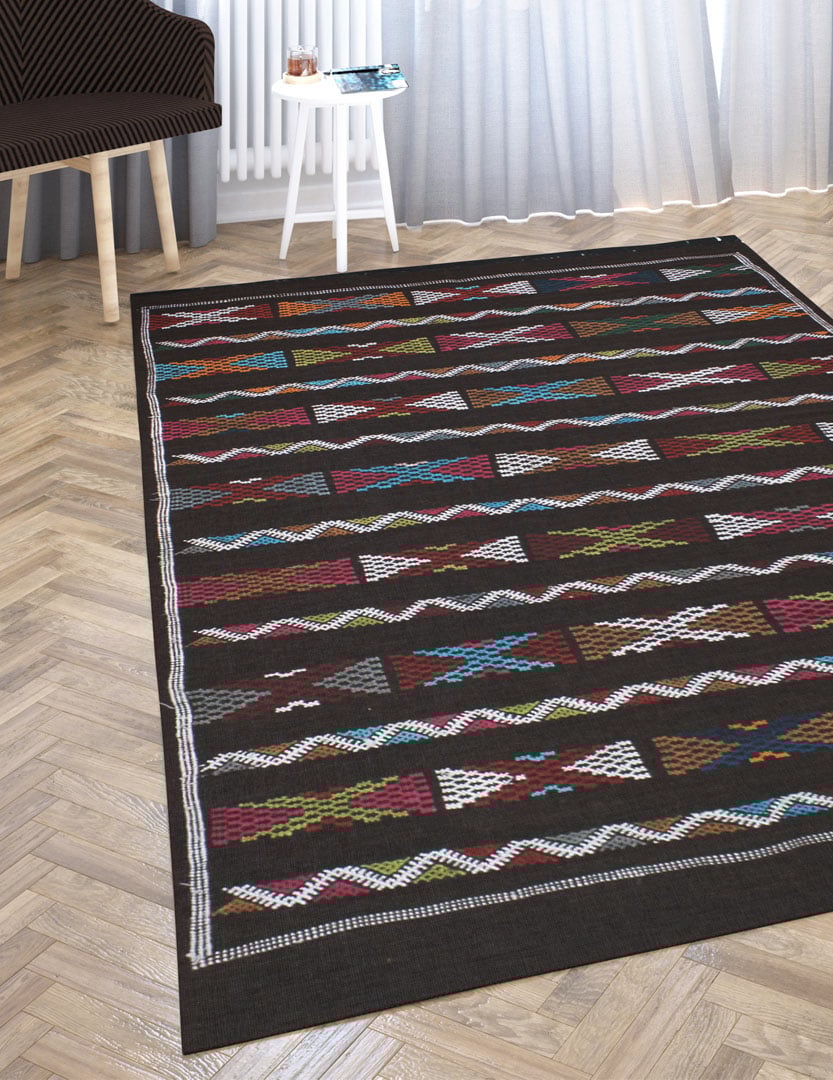 Alfombra bereber de lana marrón Bejaâd