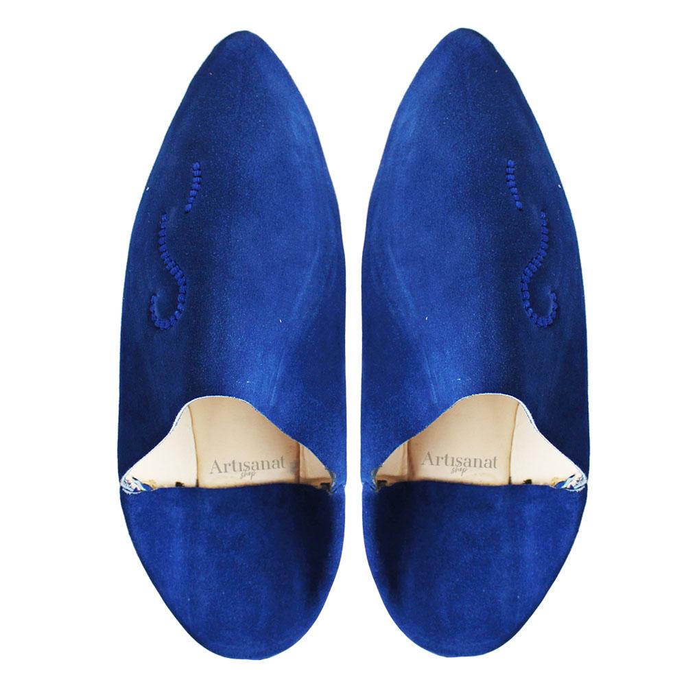 Zapatilla de ante azul real