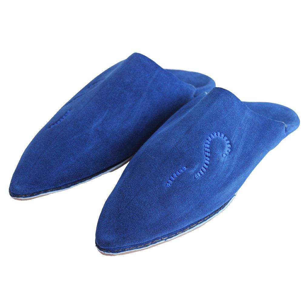 Zapatilla de ante azul real