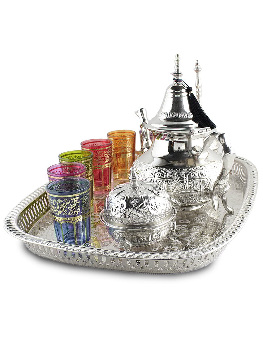 Servicio completo de té marroquí.