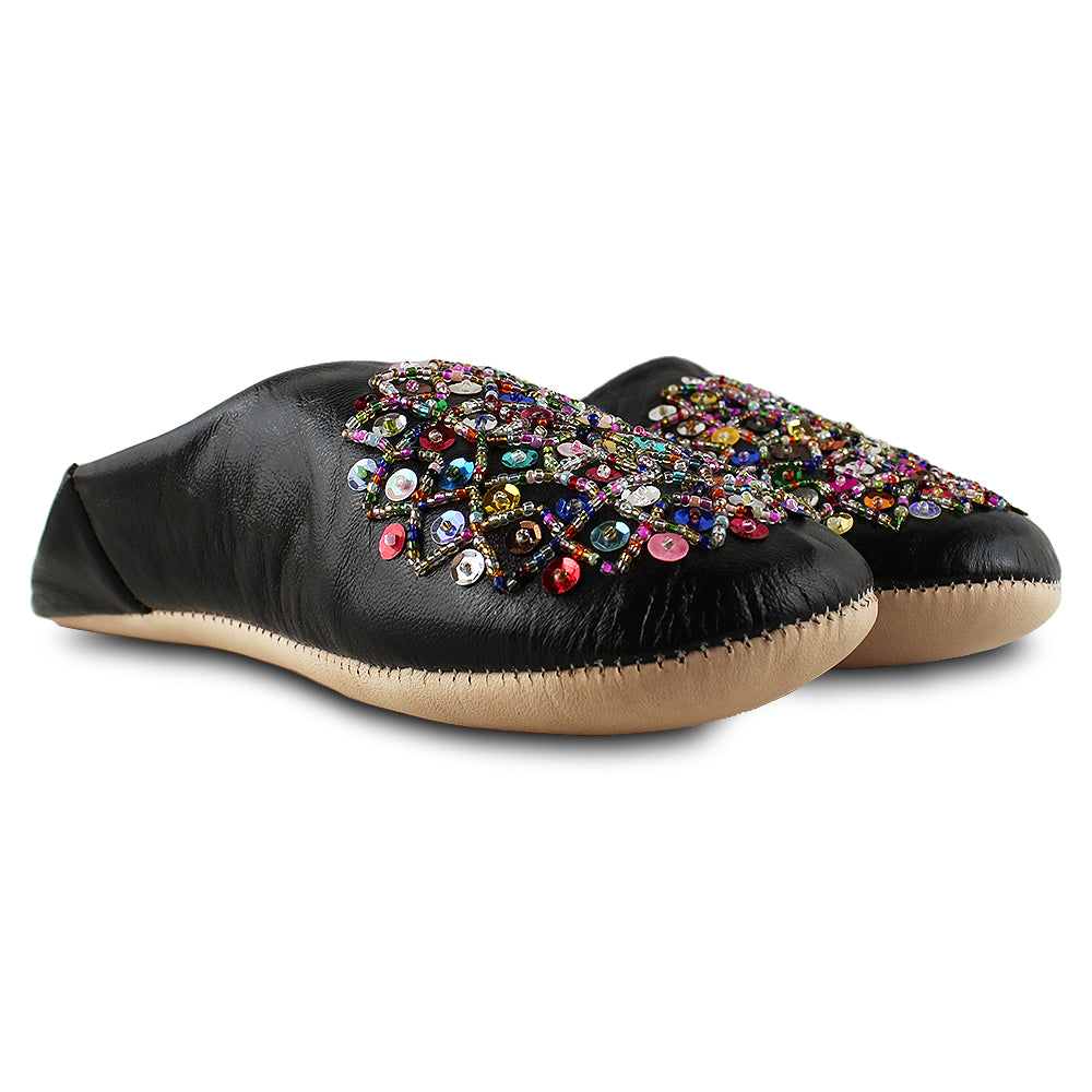 Zapatilla tipo zapatilla de lentejuelas Negro