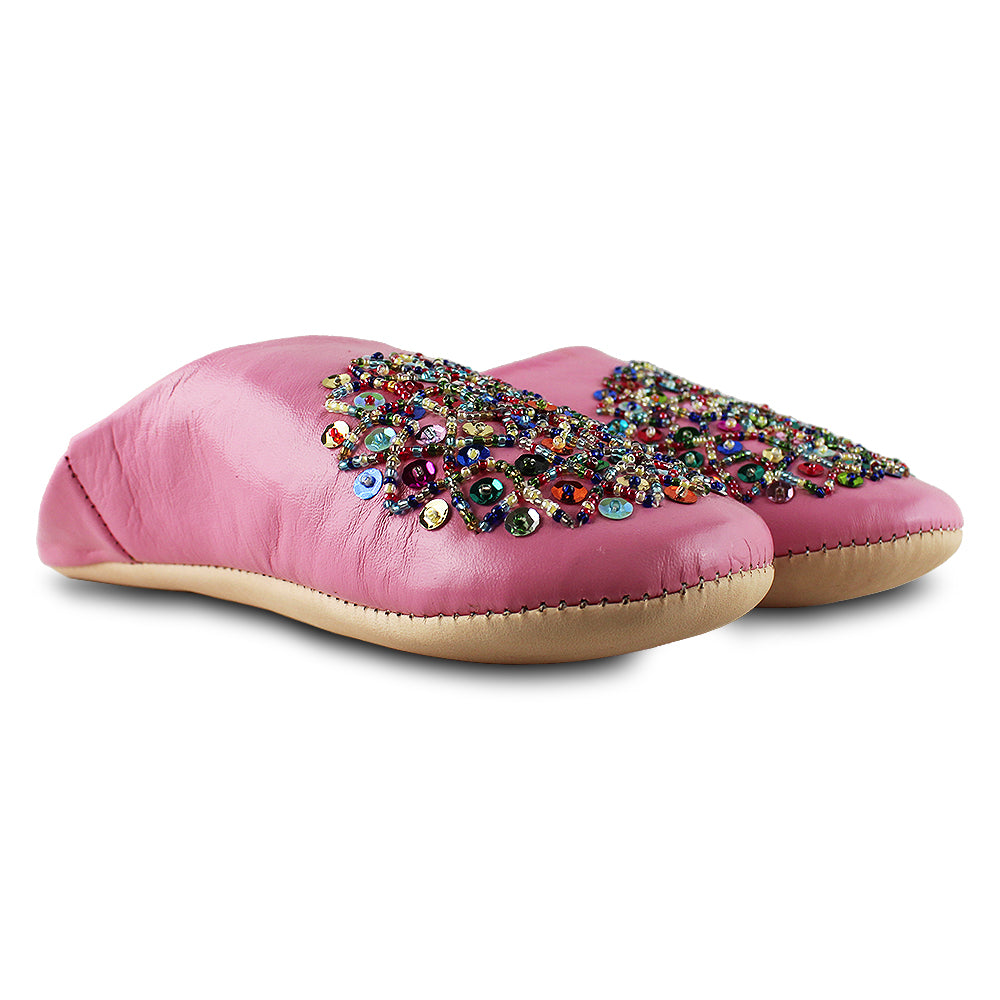Zapatilla zapatilla de lentejuelas rosa