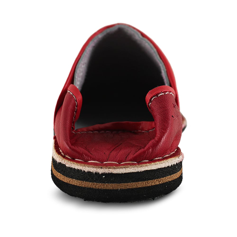 Mule zapatilla bereber piel Rojo