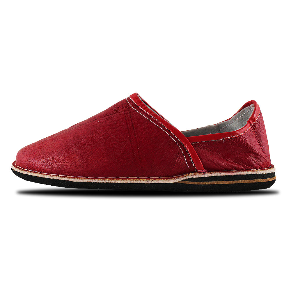 Mule zapatilla bereber piel Rojo