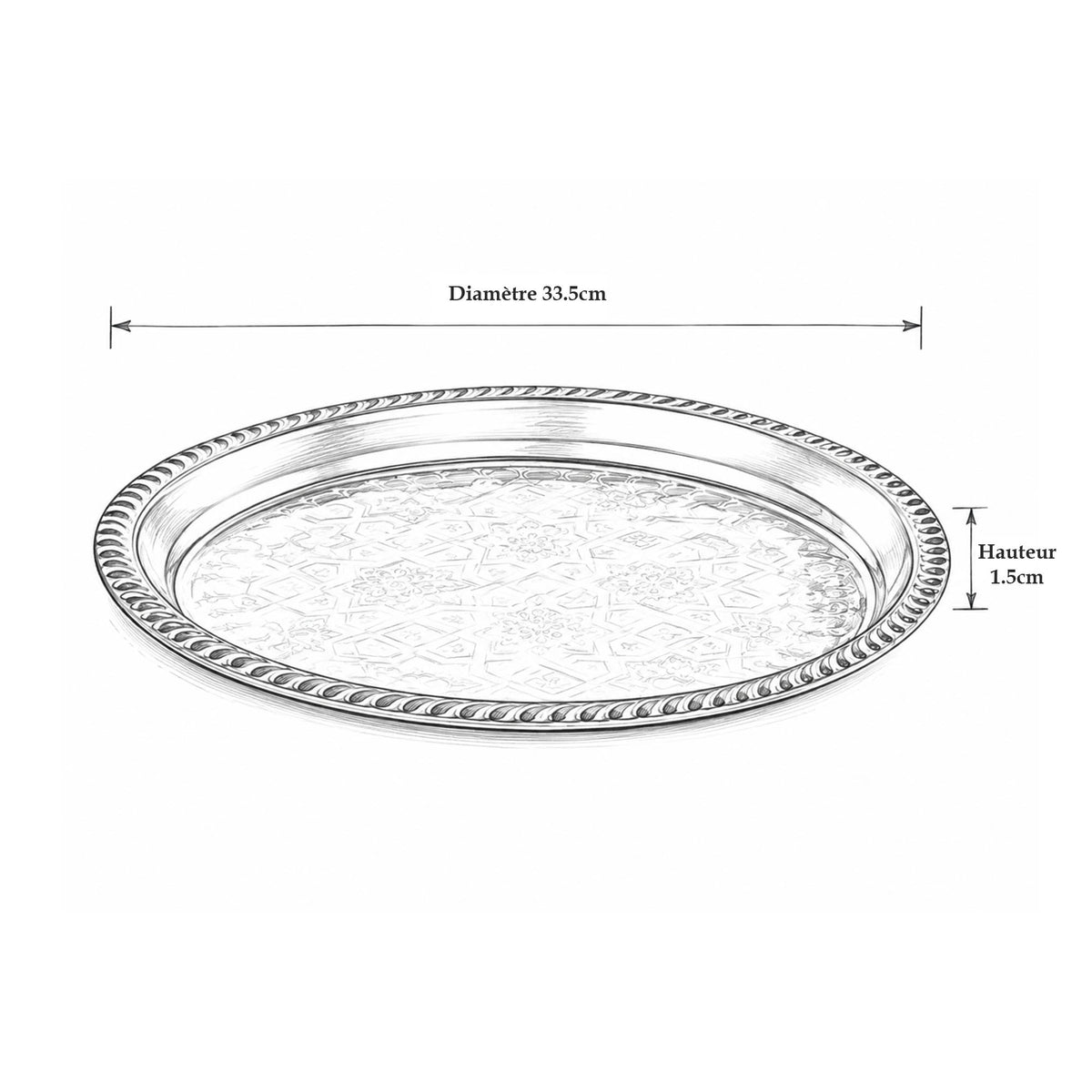 Bandeja de té plana clásica