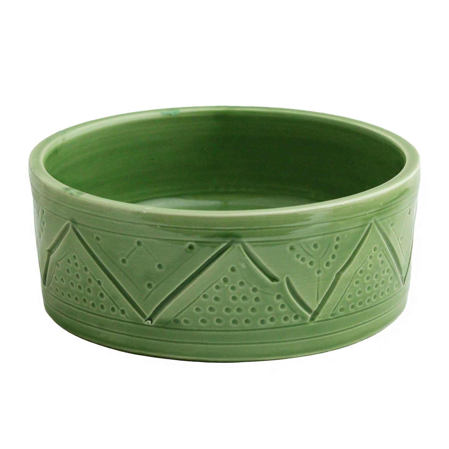 Ensaladera con grabado oriental verde