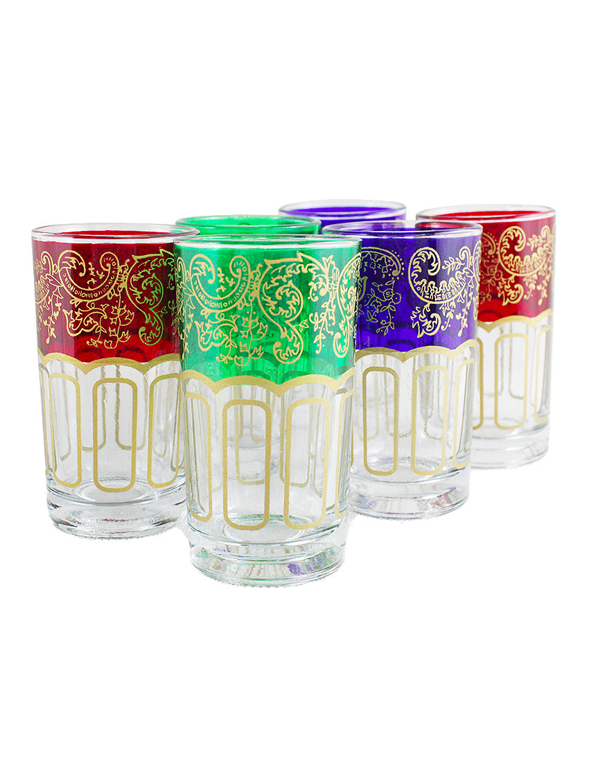 Juego de 6 vasos de té de cristal.