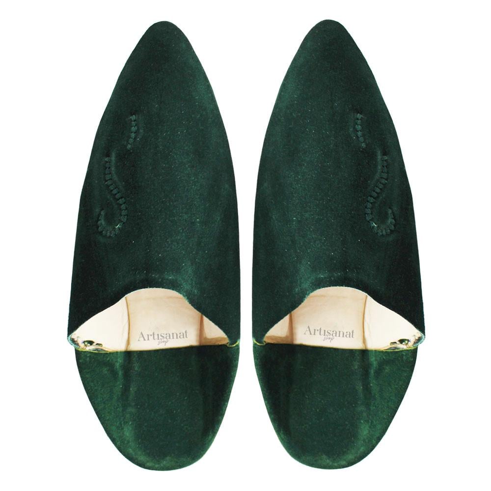 Zapatilla de ante verde