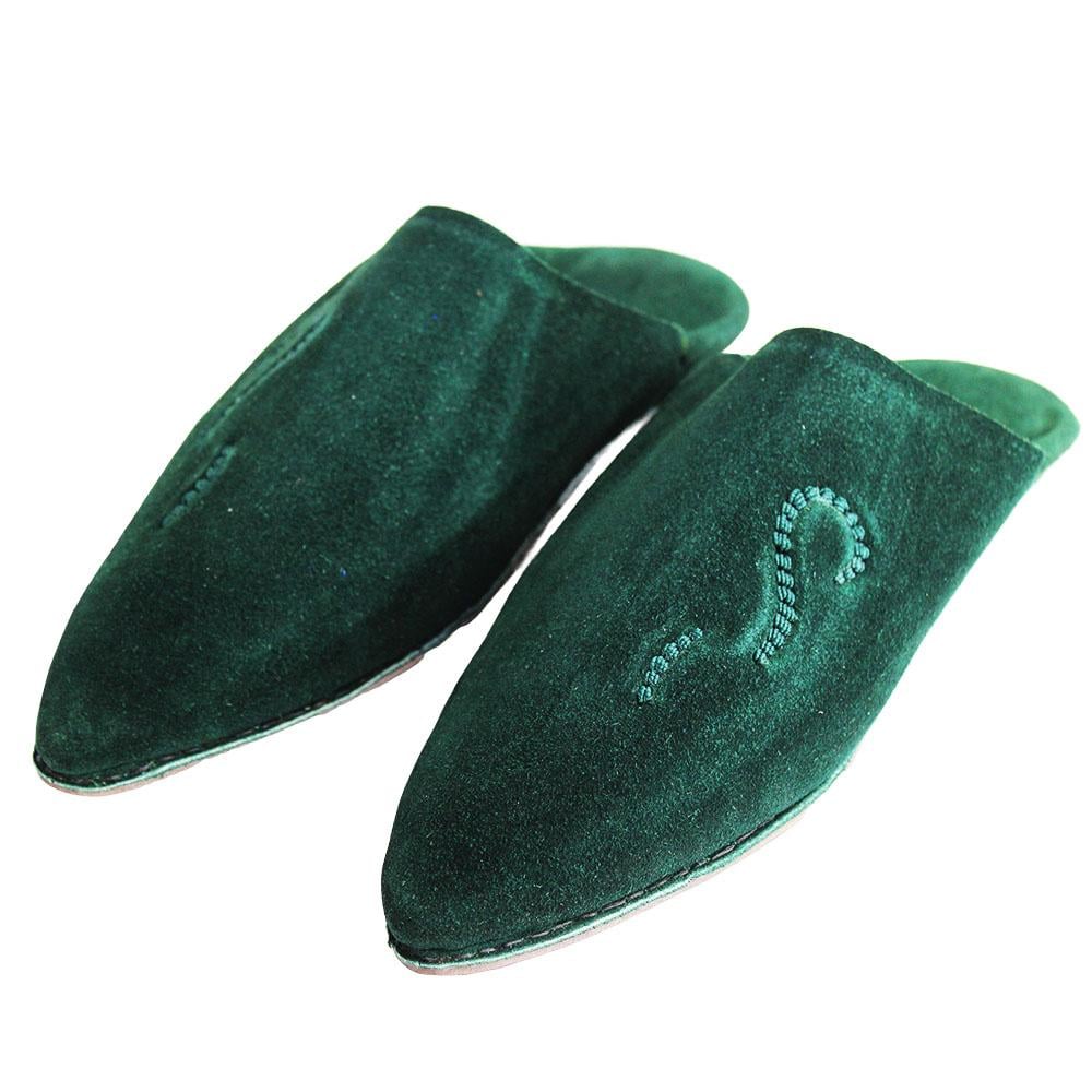 Zapatilla de ante verde