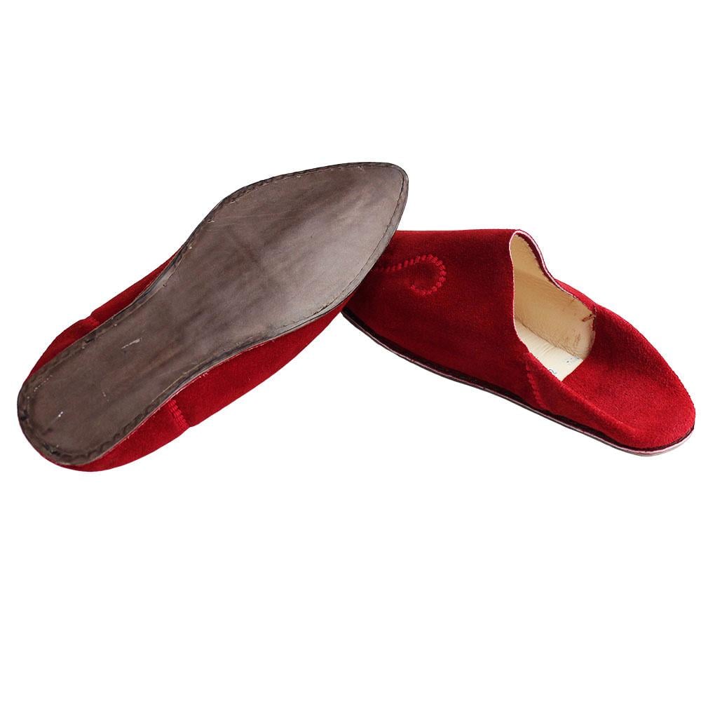 Zapatilla ante roja