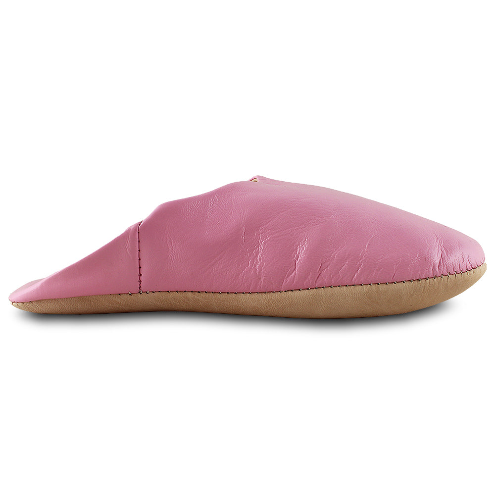 Zapatilla de cuero rosa casera