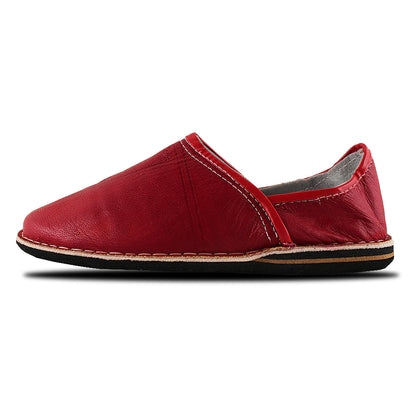 Mule zapatilla bereber piel Rojo