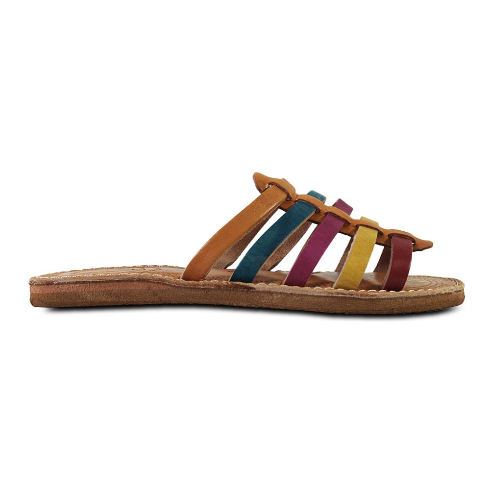 Sandalias de piel multicolor